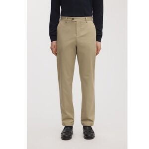 ASKET Men's The Regular Chino Khaki Organic Stretch Straight Leg Pants- 32/32